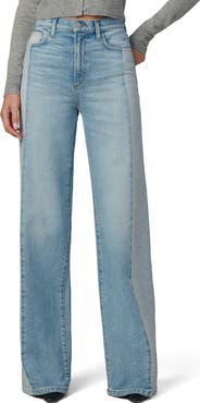 Joe
s The Mia Pieced Two-Tone High Waist Wide Leg Jeans