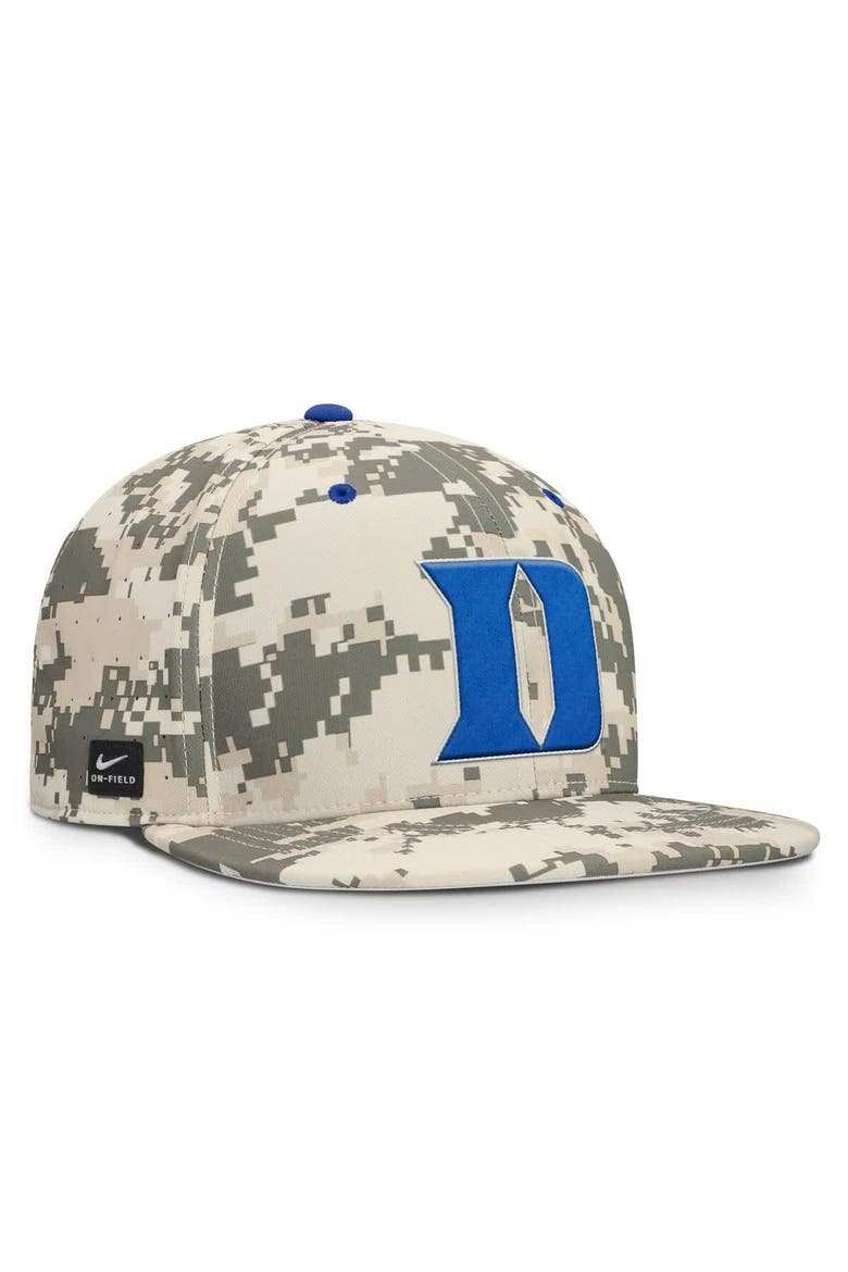 Men's Nike Digital Camo Duke Blue Devils 2025 Dugout True Performance Fitted Hat, Alternate, color, Camo