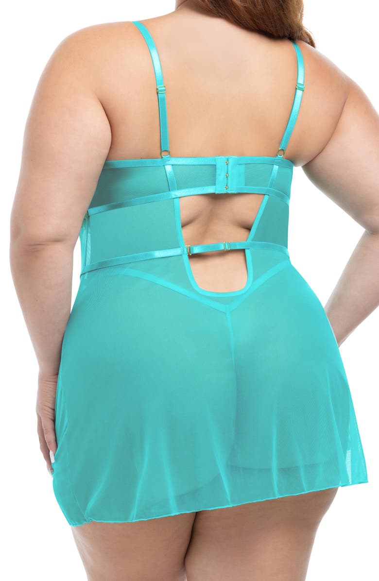 Oh La La Cheri Krislyn Underwire Babydoll Chemise & G-String Set, Alternate, color, 