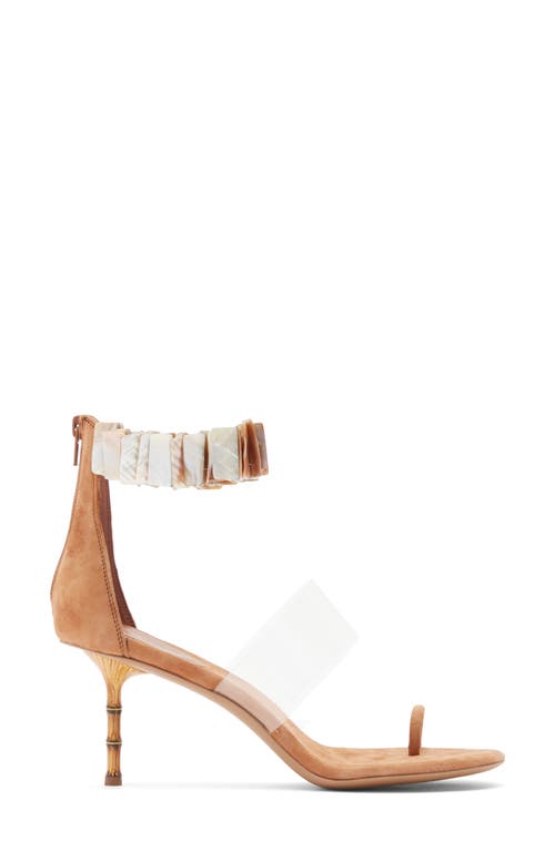 Jeffrey Campbell Cowrie Ankle Strap Sandal In Tan Suede Combo
