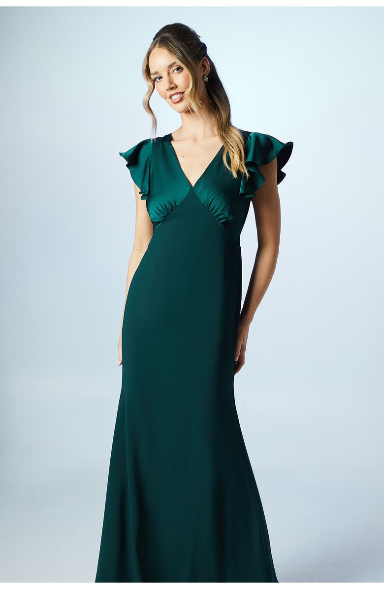 Coast V-Neck Angel Short Sleeve Maxi Dress, Alternate, color, Emerald