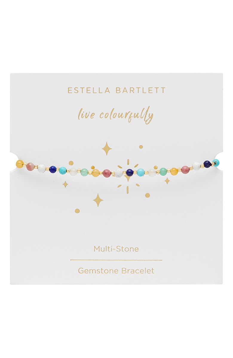 Estella Bartlett Amelia Beaded Bracelet, Main, color, Silver/ Gold