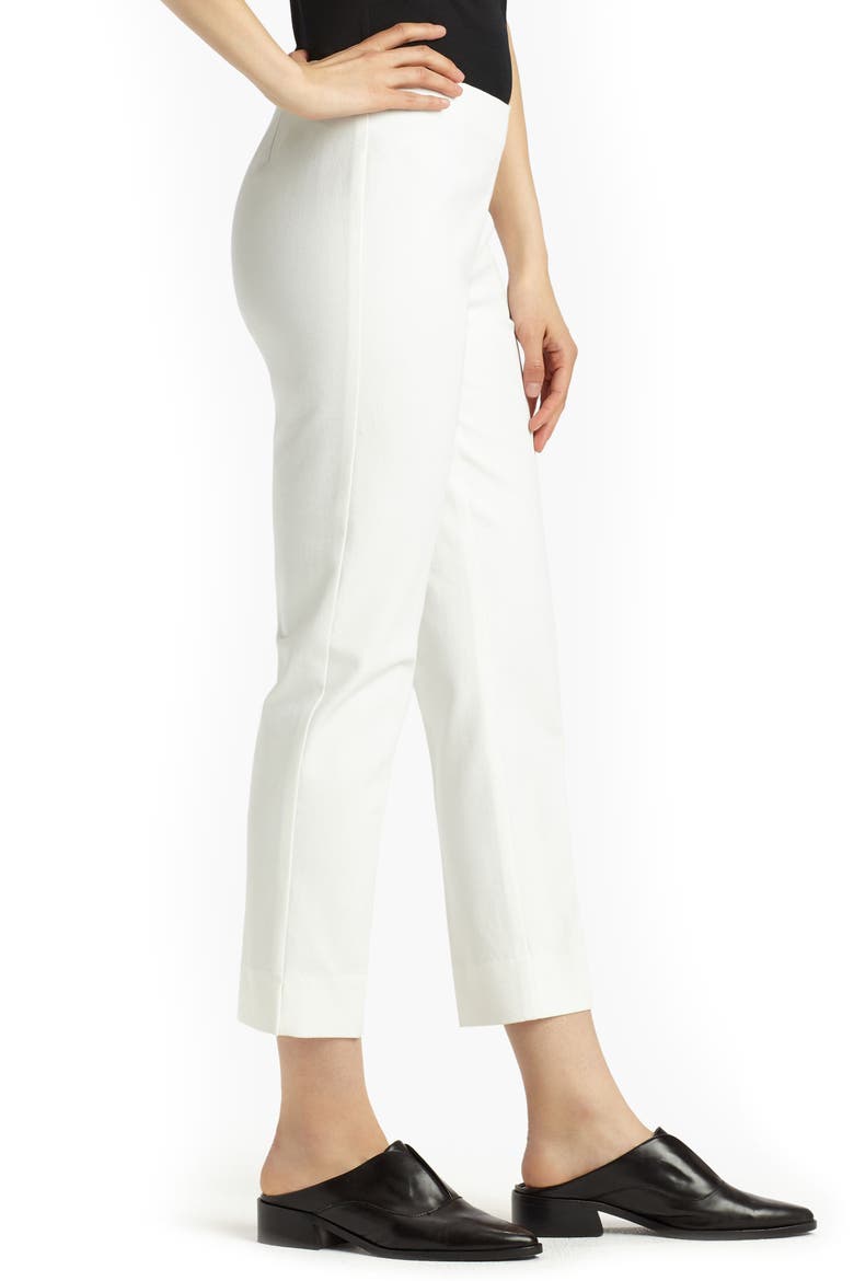 Lexington Stretch Cotton Crop Pants, Alternate, color, WHITE