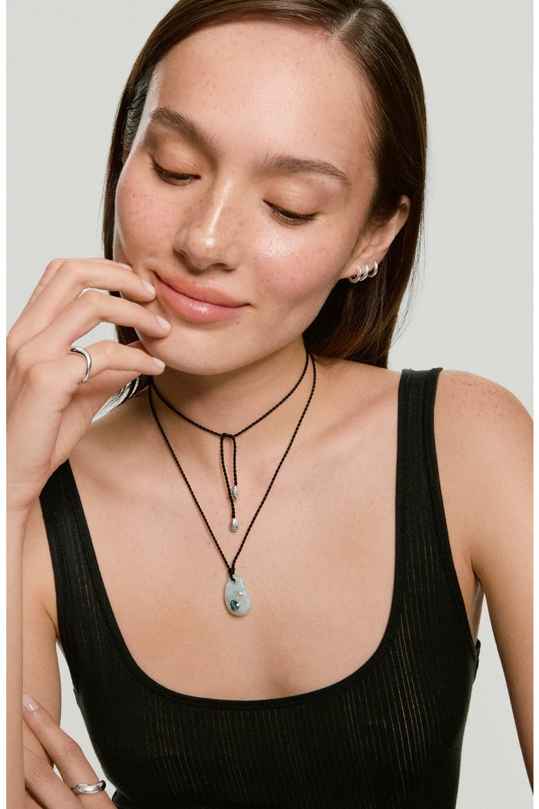 Pia Pebble Necklace, Alternate, color, Aquamarine
