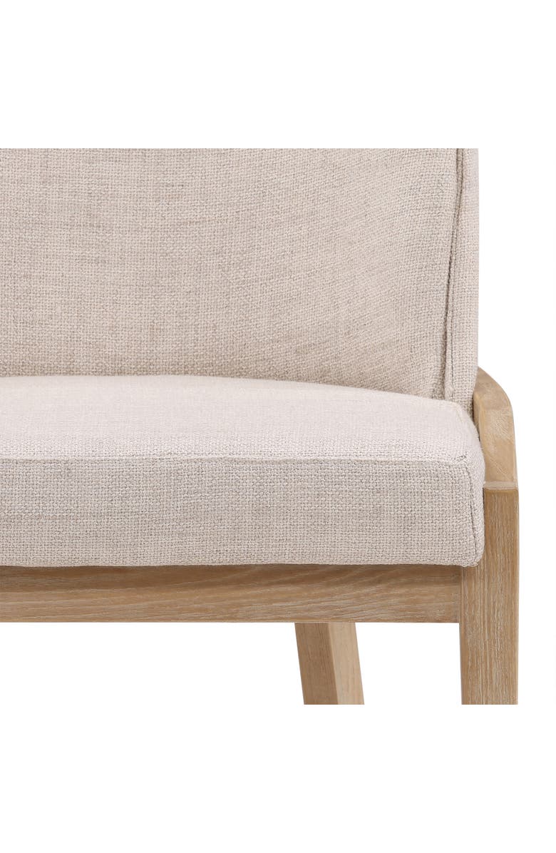 Dovetail Furniture Juna Linen Upholstered Dining Chair with Elm Wood Frame, Alternate, color, Off-White