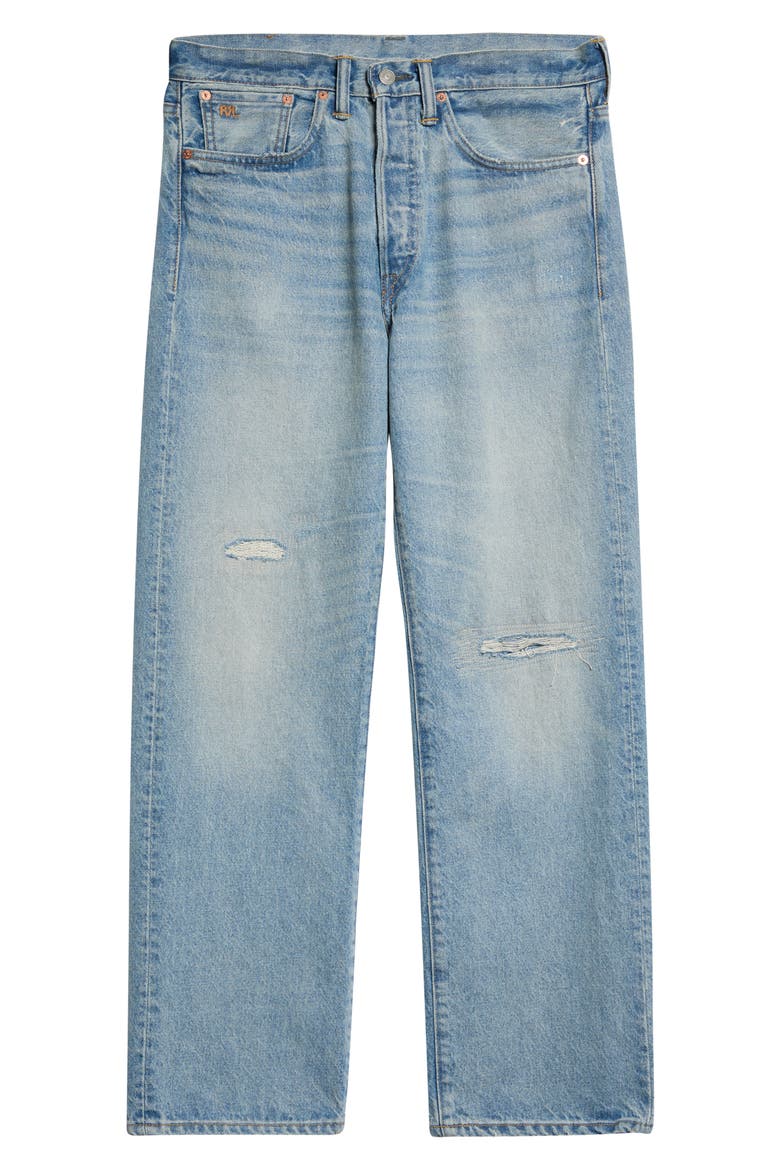 Ripped Straight Leg Jeans, Main, color, BRIDGEVIEW WASH