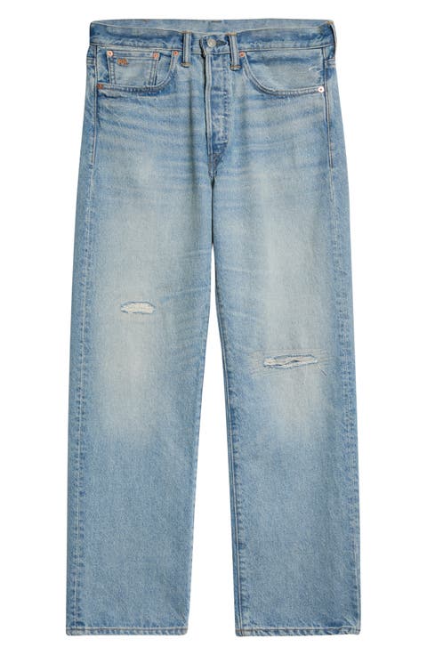 Ripped Straight Leg Jeans