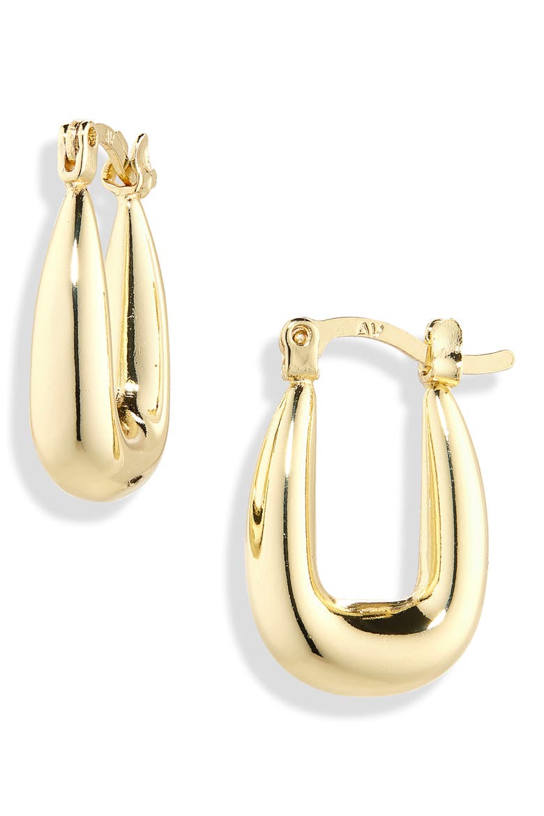 Square Chunky Hoop Earrings, Main, color, GOLD