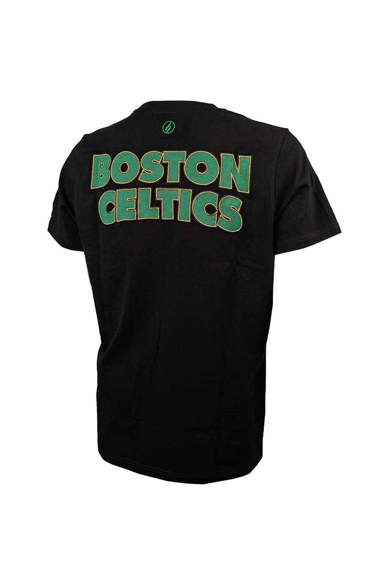 Men's FISLL  Black Boston Celtics 3D Puff Print Sliced Logo T-Shirt, Alternate, color, Black