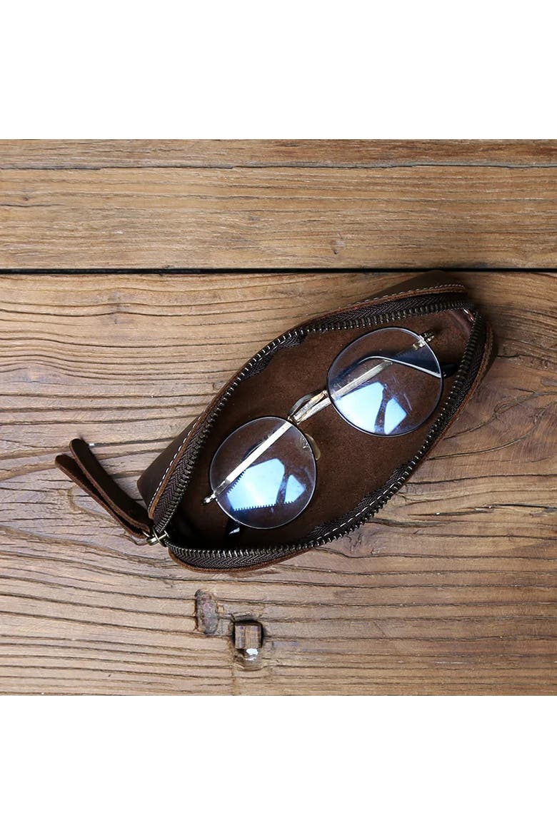 The Paavo Leather Pen Case | Leather Makeup Pouch, Alternate, color, Dark Brown