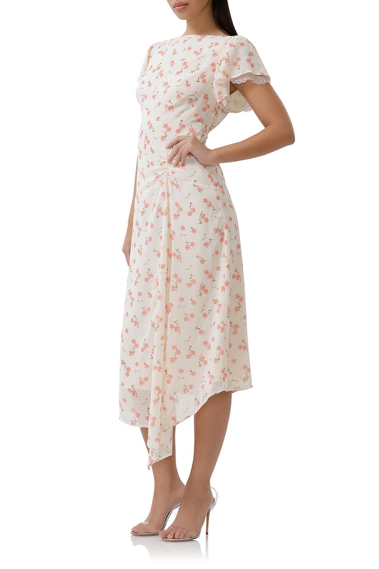 Vittoria Floral Cowl Back Midi Dress, Alternate, color, BIRCH DITSY