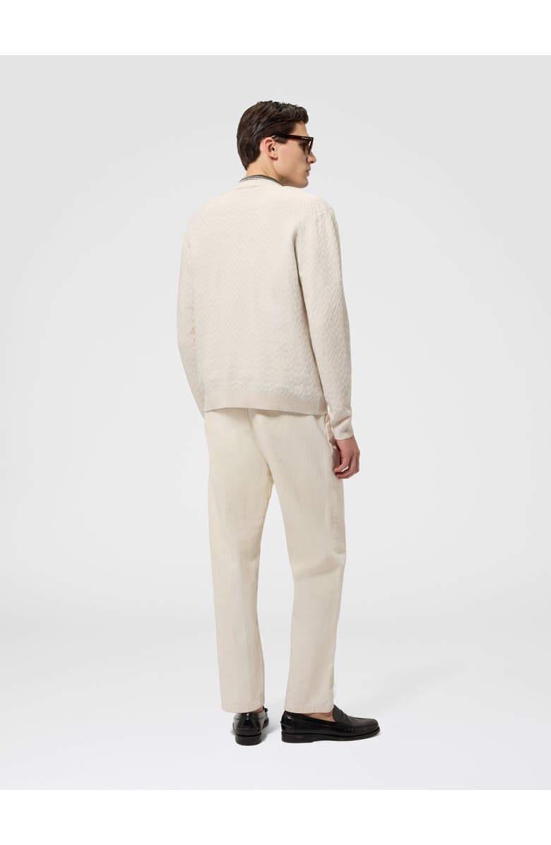 Missoni Wool And Cotton Chevron Cardigan With Pockets, Alternate, color, Beige