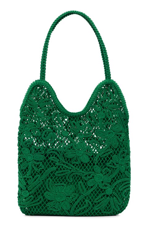 トートバッグ HUNTER [WOMEN] Refined Handcraft Crochet Hobo Bag Dark Olive Shoulder Bag, Flap Bag for Women, Crochet Shoulder Bag