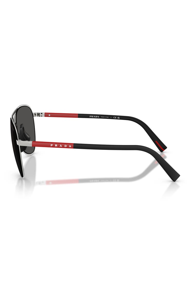 59mm Pilot Sunglasses, Alternate, color, SILVER / DARK GREY