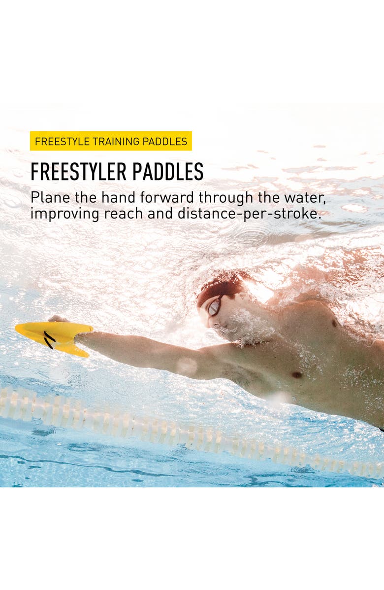 FINIS Freestyler Hand Paddles Freestyle Swim Training Aid Improves Stroke Technique, Alternate, color, Yellow