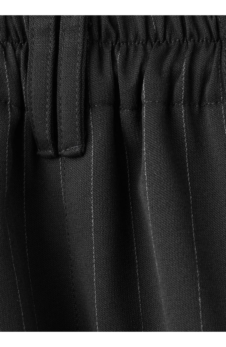 MANGO Pinstripe Balloon Pants, Alternate, color, Black