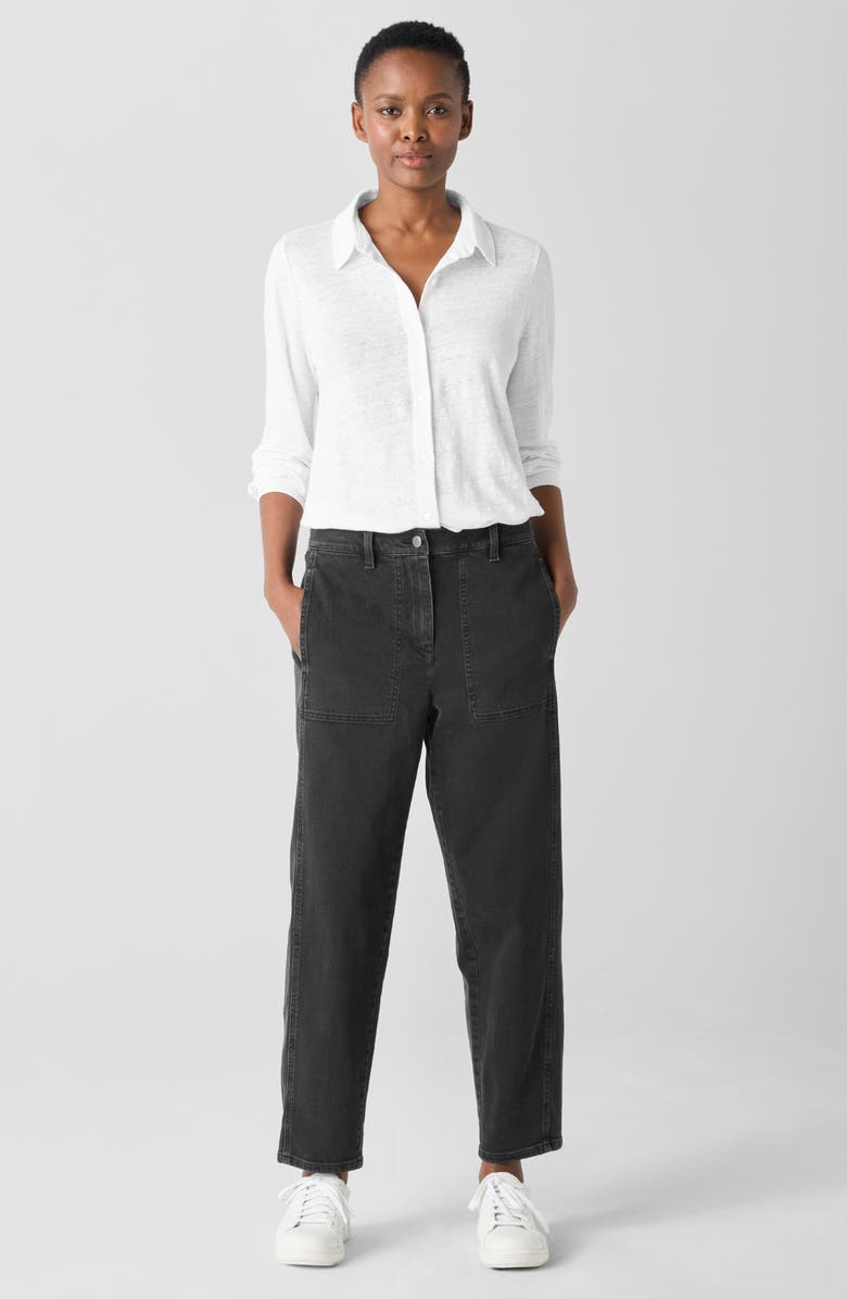 Eileen Fisher Ankle Lantern Jeans, Alternate, color, Black