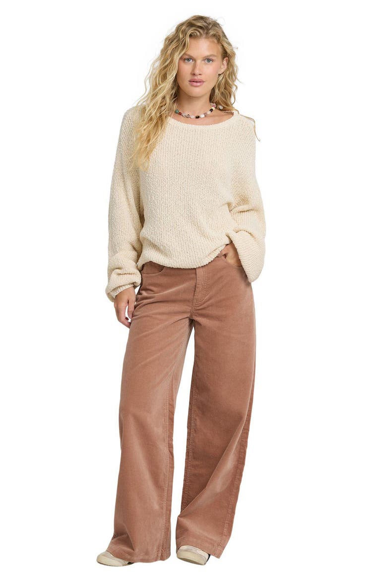 Uncut High Waist Wide Leg Corduroy Pants, Alternate, color, SUGAR ALMOND