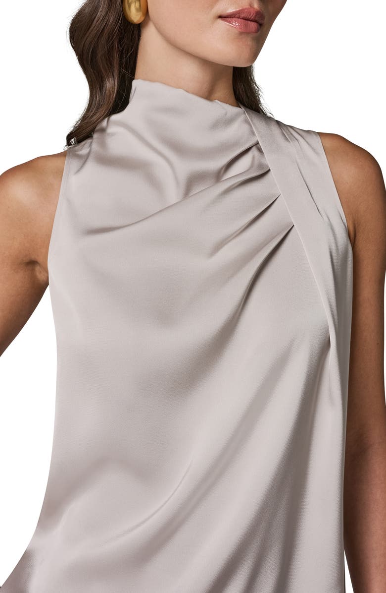 Donna Karan New York Twist Drape Shoulder Matte Satin Tank, Alternate, color, 