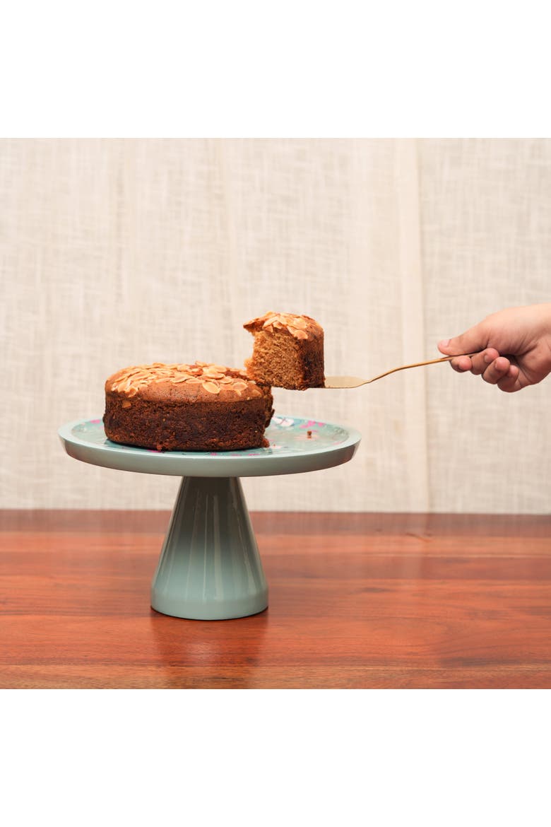 Aqua Flora Pedestal Cake Stand, Alternate, color, Aqua Flora