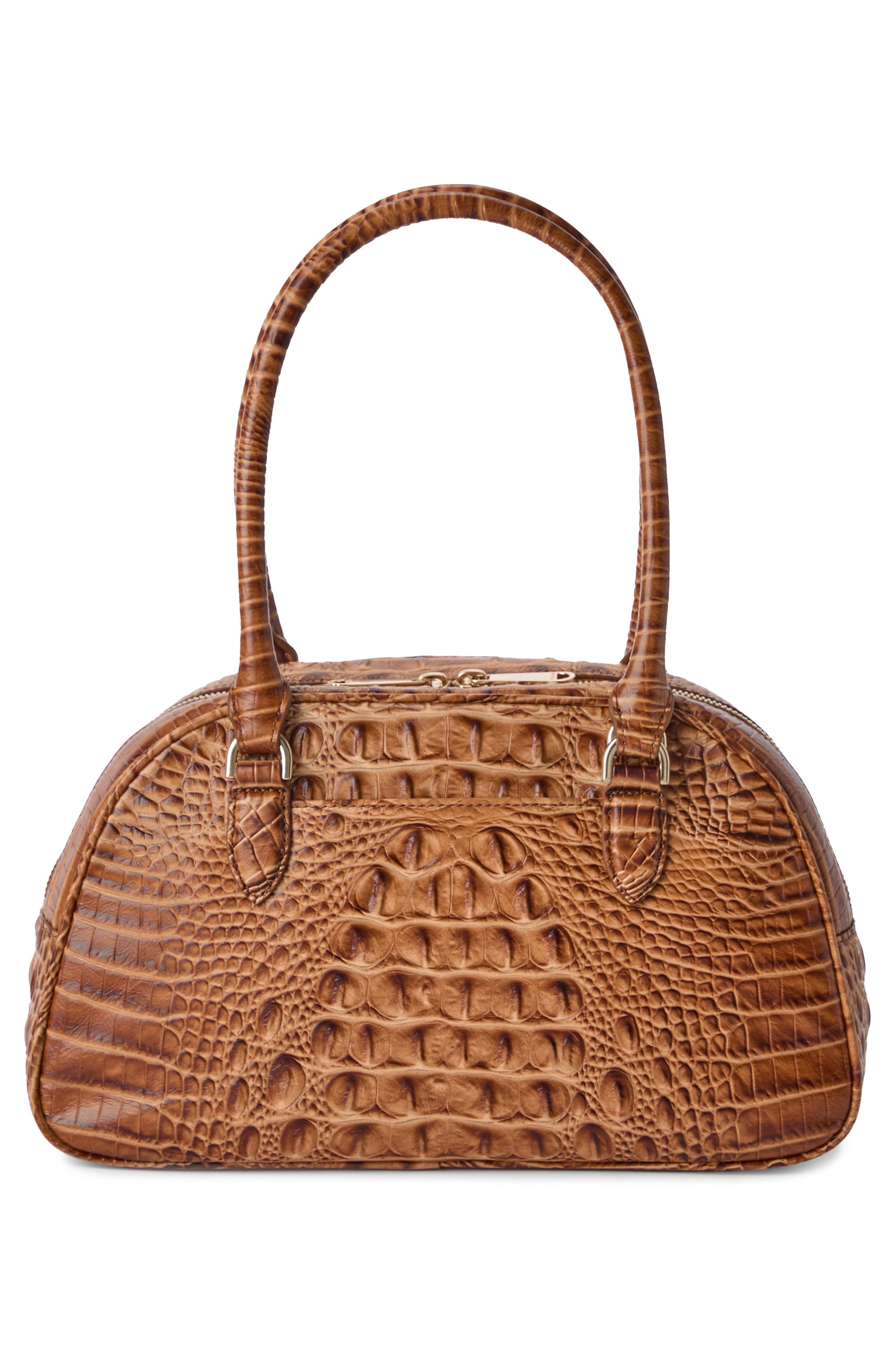Brahmin Angie Leather Barrel Bag, Alternate, color, Cinnamon