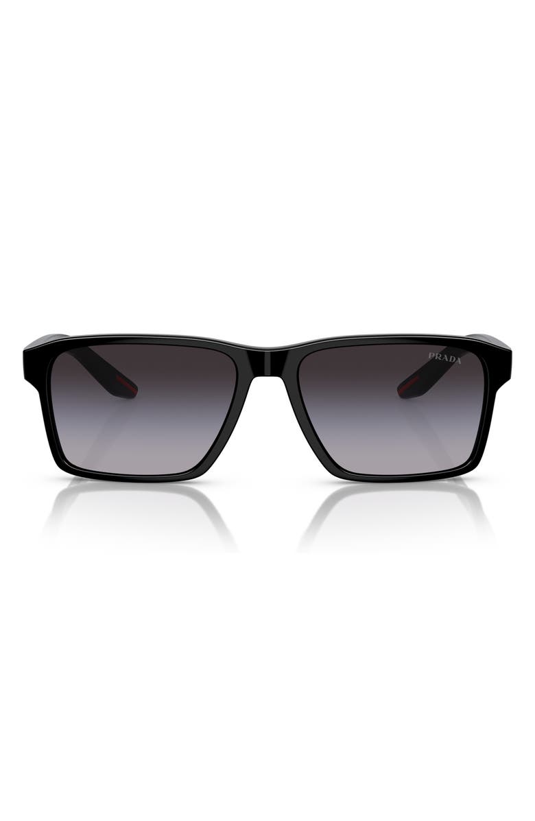 PRADA SPORT 58mm Gradient Rectangular Sunglasses, Main, color,
