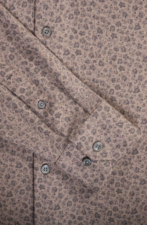 Bugatchi James Ooohcotton® Floral Twill Button-up Shirt In Burgundy