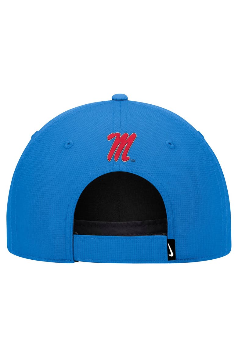 Men's Nike Blue Ole Miss Rebels 2026 Sideline Ripstop Dri-FIT Adjustable Hat, Alternate, color, Blue