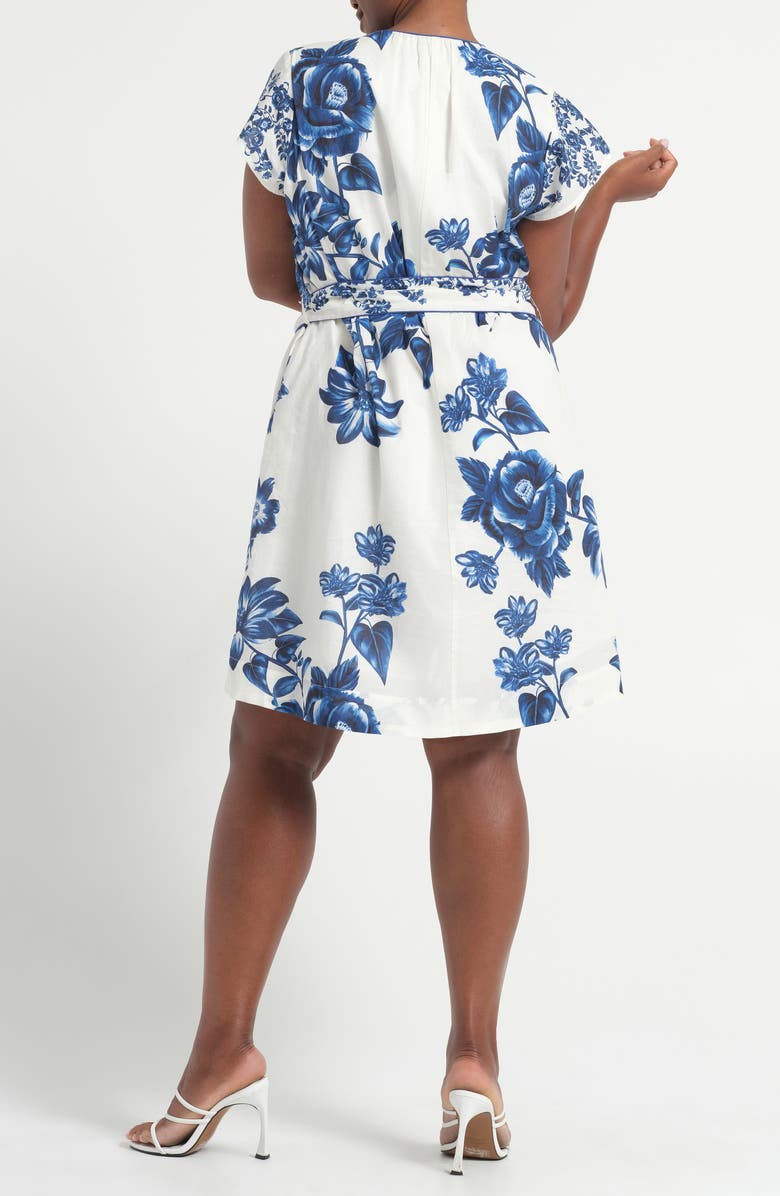 Estelle Nevara Floral Print Poplin Dress, Alternate, color, Azure Flora