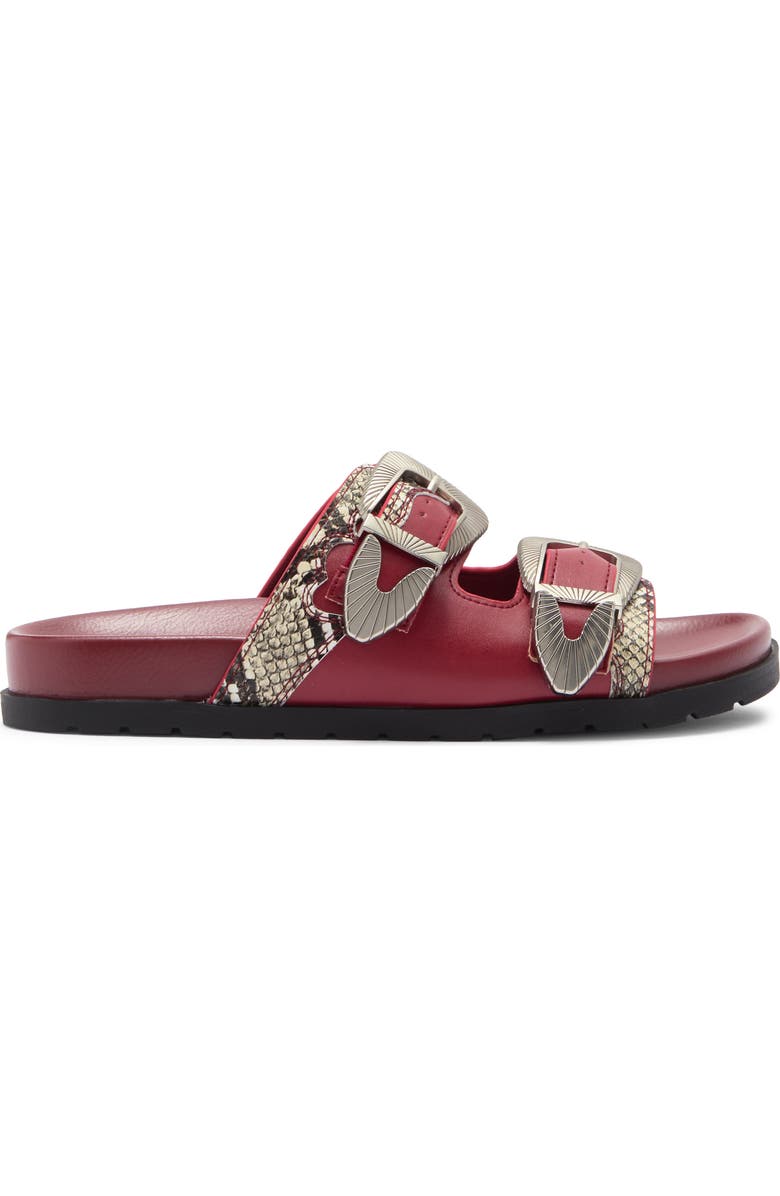 MIA Tibby Slide Sandal, Alternate, color, Red/ Beige Multi Snake