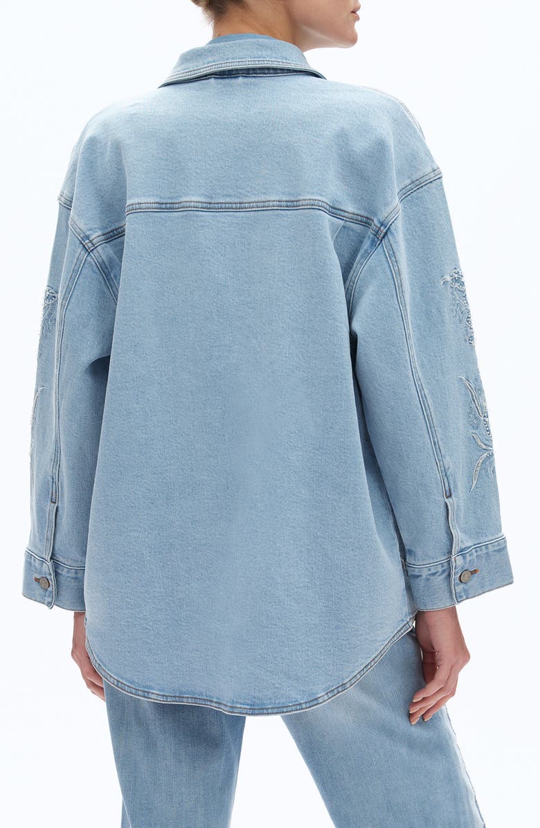 Bayeas Floral Embroidered Denim Shirt Jacket, Alternate, color, 