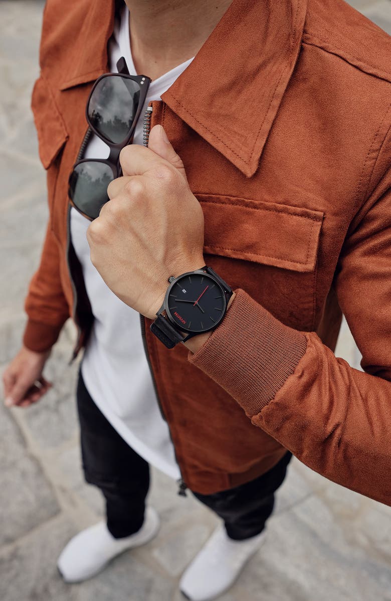 MVMT WATCHES MVMT Classic Leather Strap Watch, 45mm, Alternate, color,