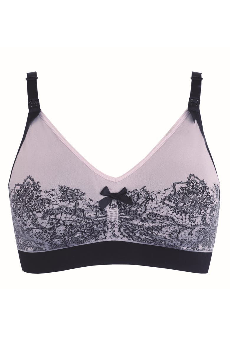 Cache Coeur Illusion Lace Jacquard Maternity/Nursing Bra, Alternate, color,