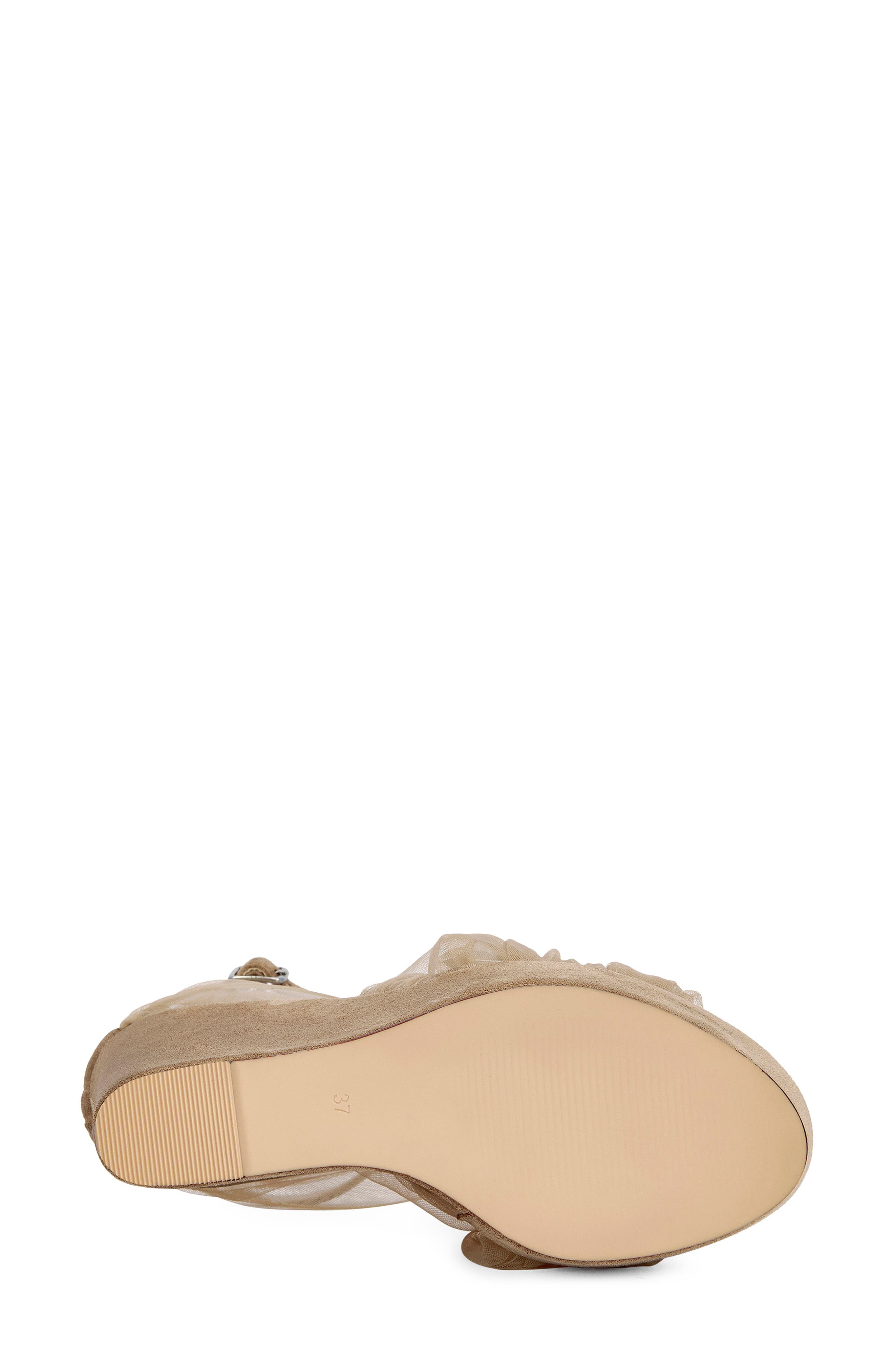 AZALEA WANG Ballerine Platform Wedge Ankle Strap Sandal, Alternate, color, Beige