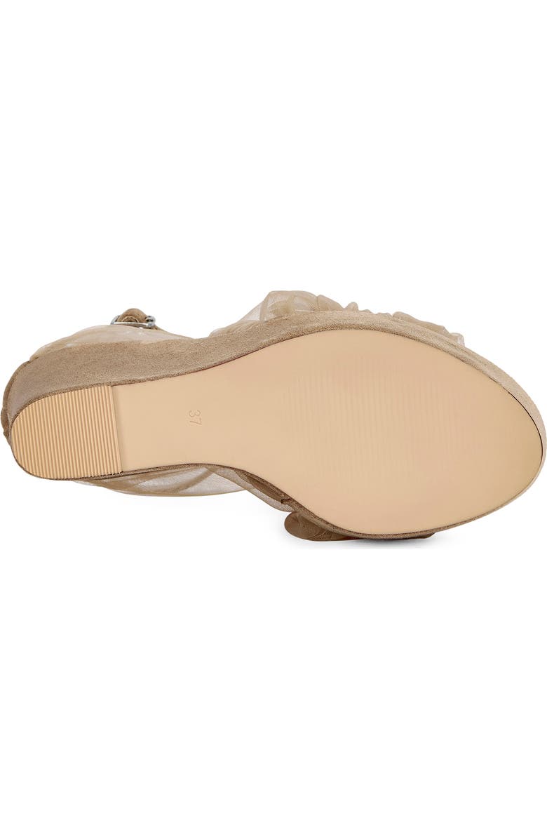 AZALEA WANG Ballerine Platform Wedge Ankle Strap Sandal, Alternate, color, Beige