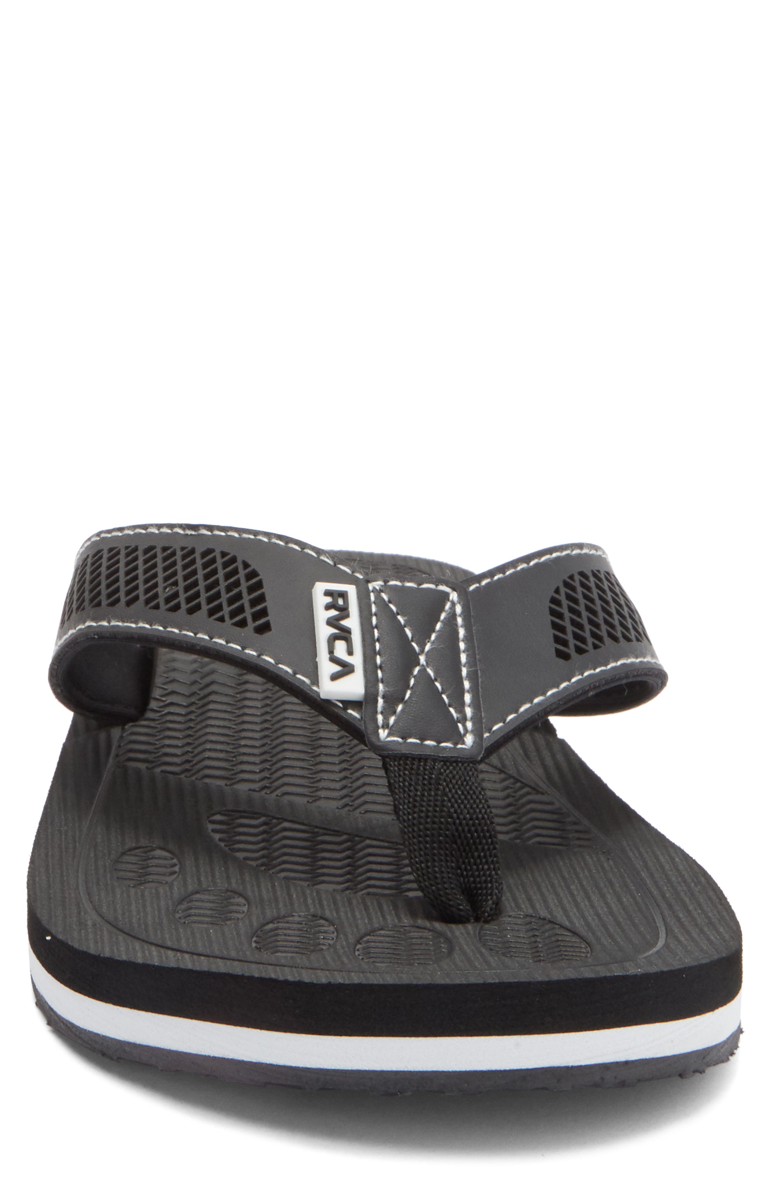 RVCA Perforated Flip Flop Sandal, Alternate, color, Black