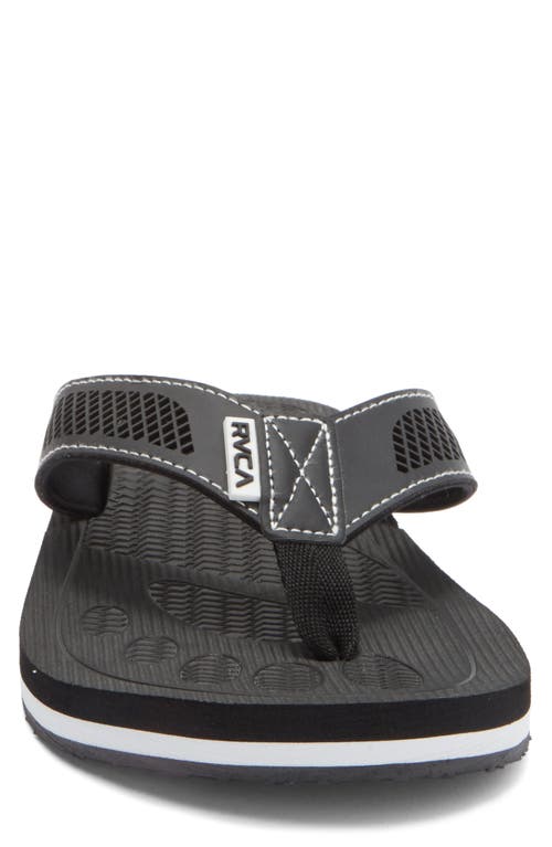 Rvca Perforated Flip Flop Sandal In Black