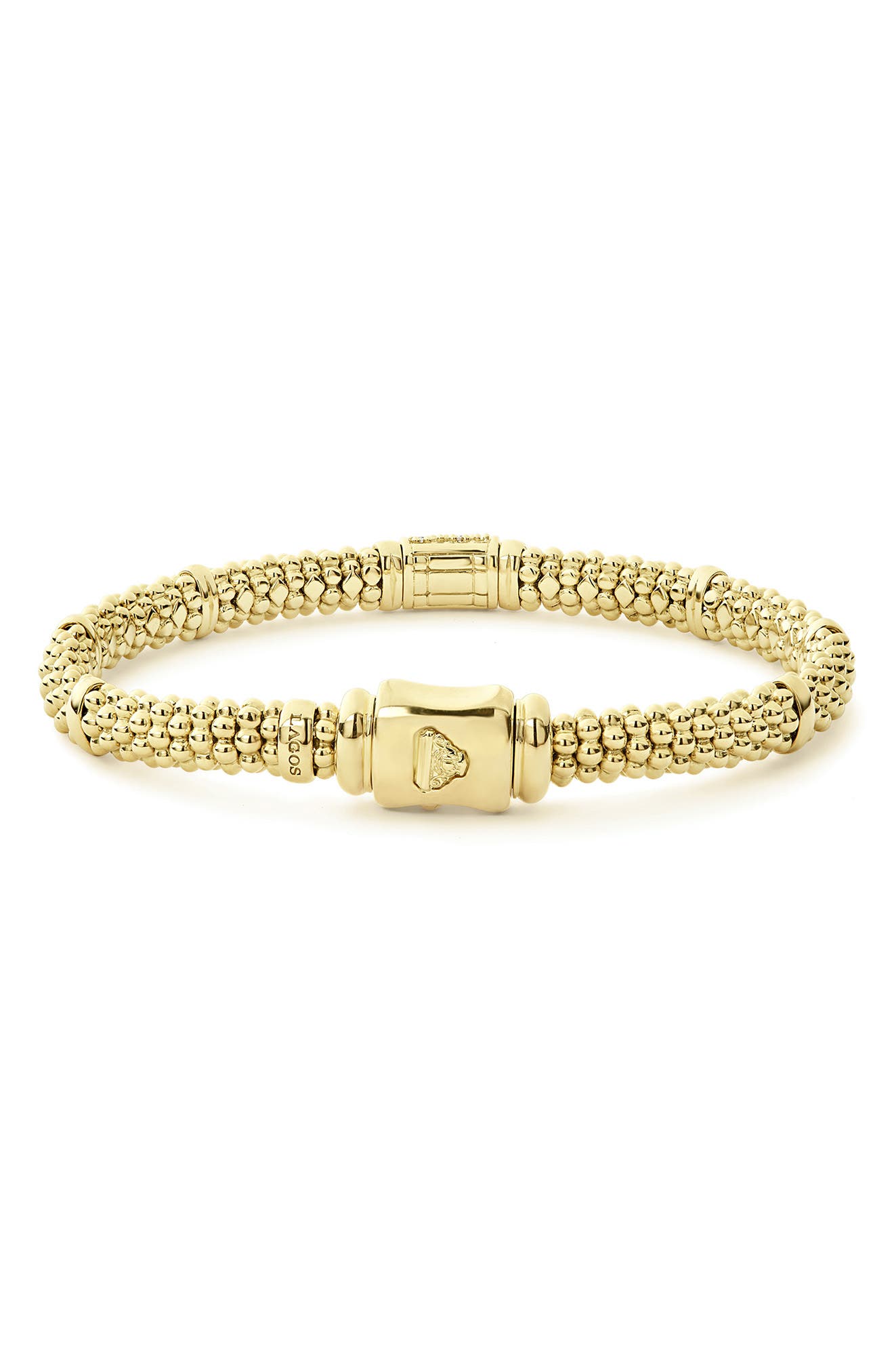 LAGOS 18K Gold Caviar Pavé Diamond Bracelet (Women) | Nordstrom
