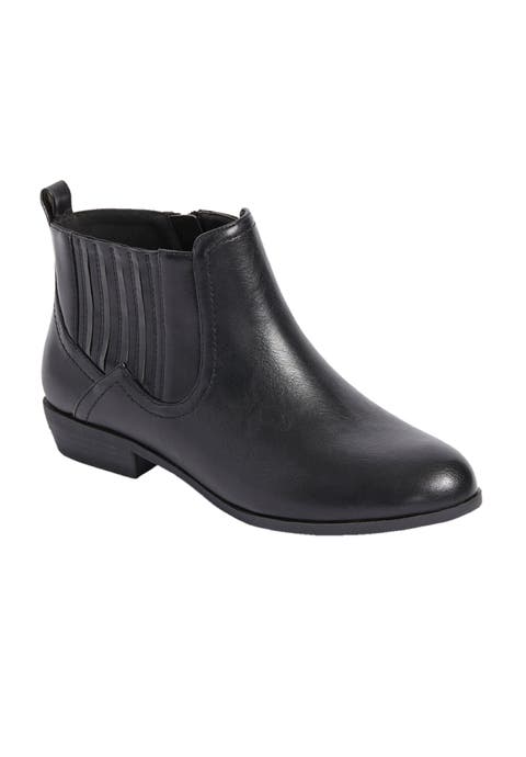 ショートブーツ・ブーティ Off-White Woman Flat ankle boots Black OWID022F22LEA001 1010 Amazon.com | Womens Ankle Boots No Heel with Side Zipper