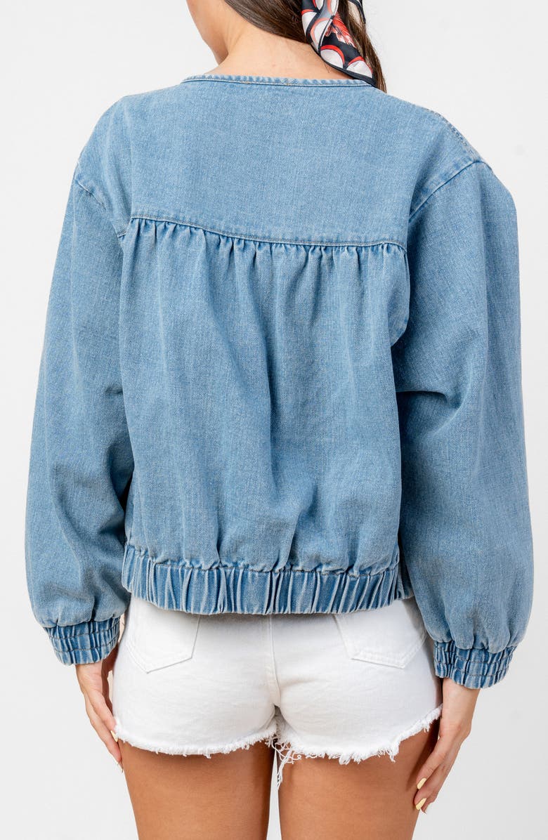 Beivy Novelty Denim Jacket, Alternate, color, Mid Blue Denim