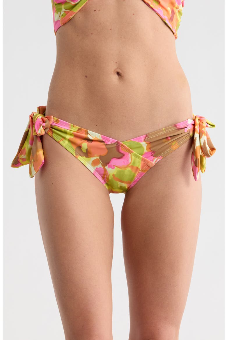 Renee Side Tie Bikini Bottoms, Main, color, PINK COMBO