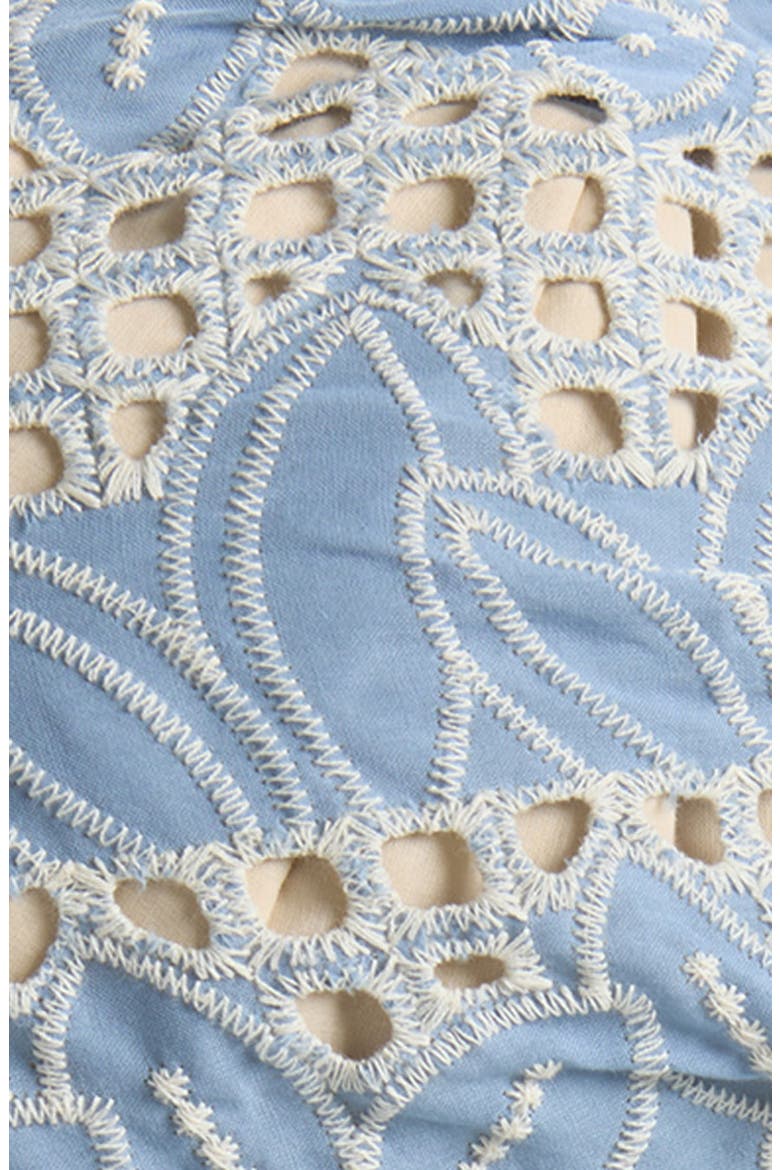Sophia Cotton Eyelet Scarf Cap, Alternate, color, HIGH TIDE