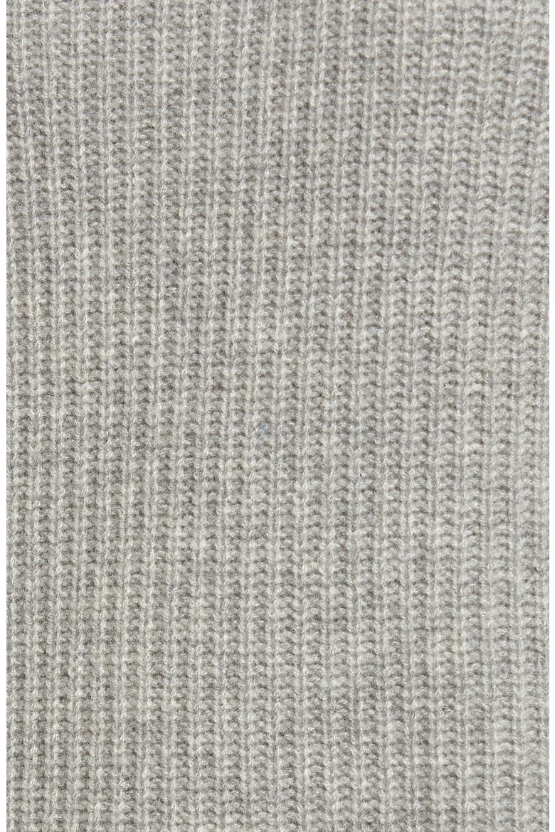 Ribbed Cashmere Turtleneck Sweater, Alternate, color, HEATHER GREY