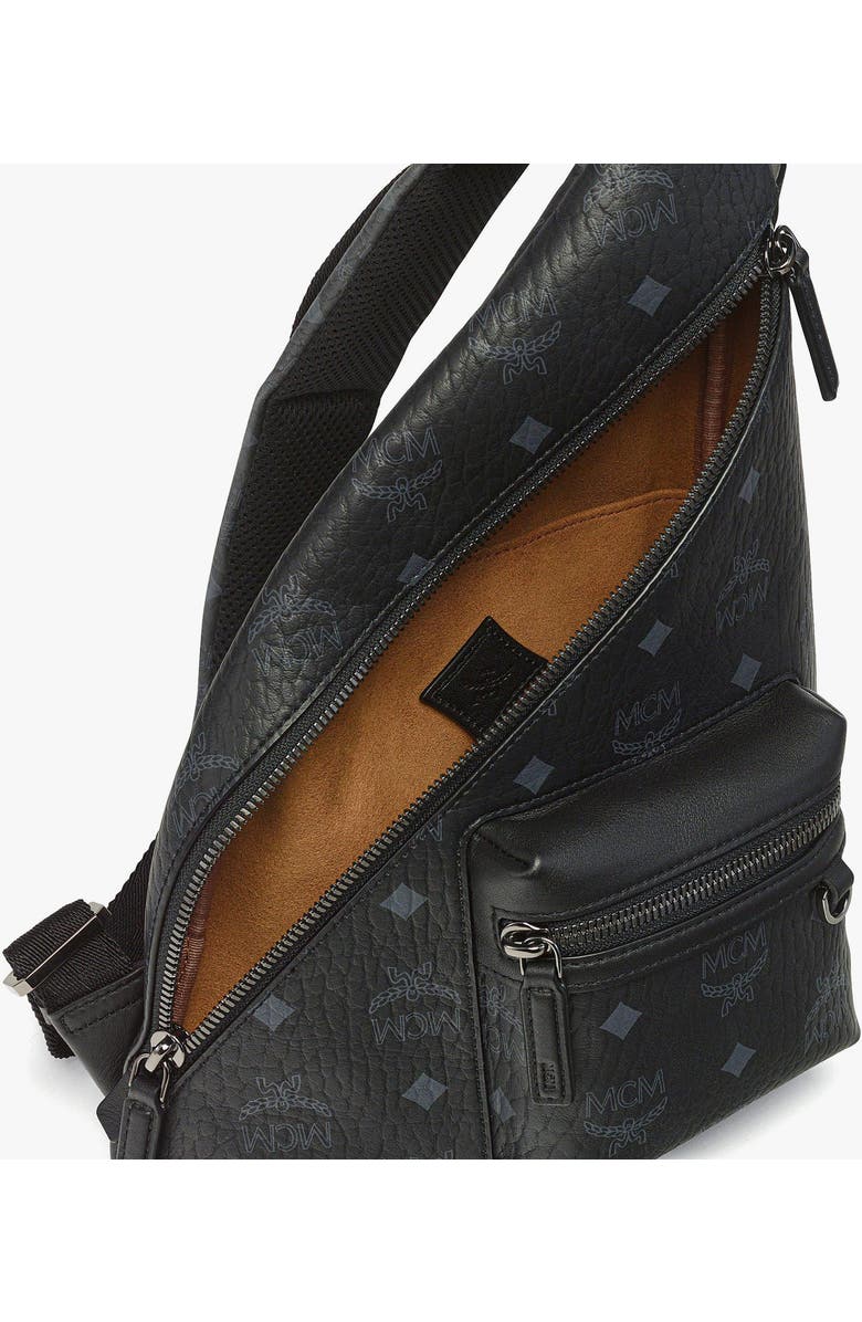 MCM Mini Aren Sling in Visetos, Alternate, color, Bk
