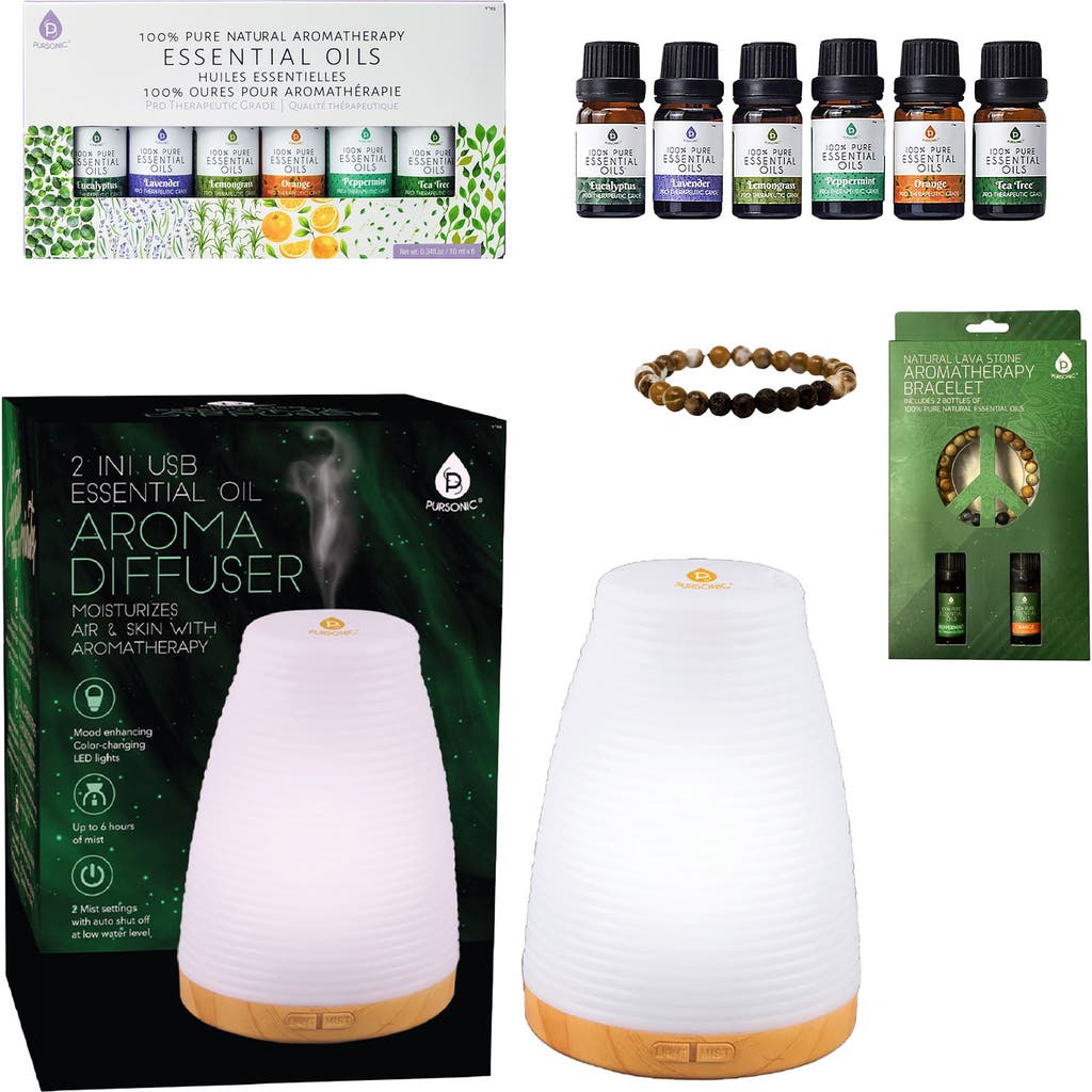 Pursonic Essential Oils Wellness Bundle In White