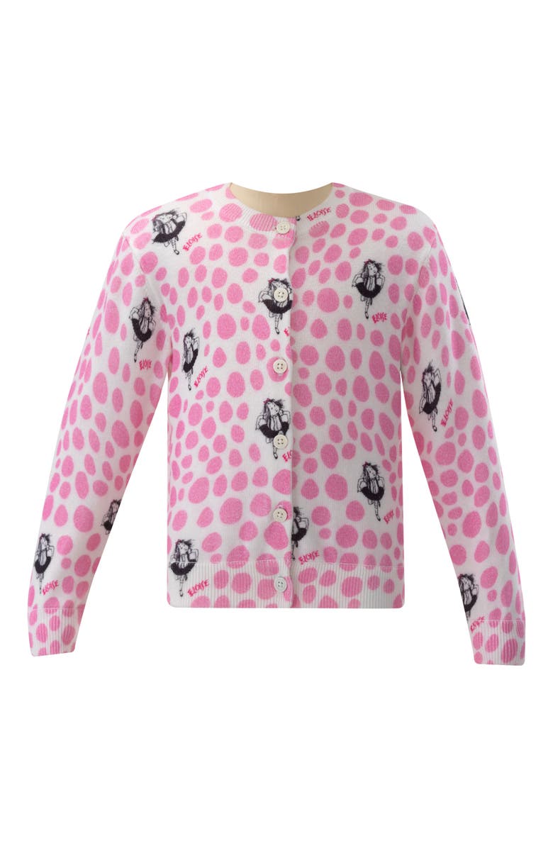 Rachel Riley Eloise Dot Printed Cardigan, Main, color, Pink