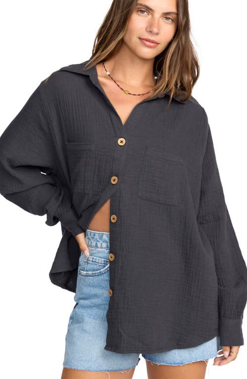 Billabong Swell Gauze Button-up Shirt In Blue