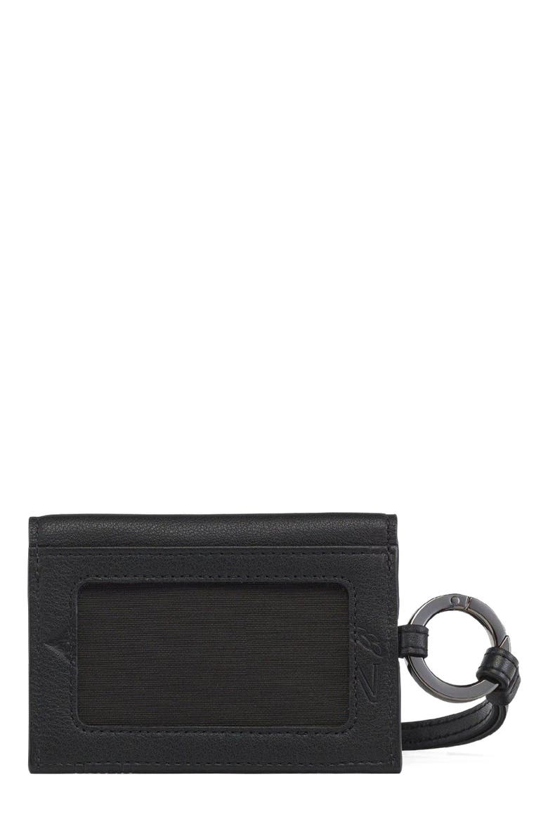 MCM Aren Lanyard ID Wallet in Maxi Monogram Leather, Alternate, color, Black