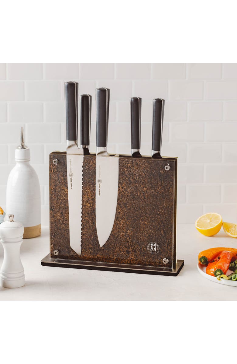 Schmidt Brothers Cutlery Cork Knife Block, Alternate, color, Black