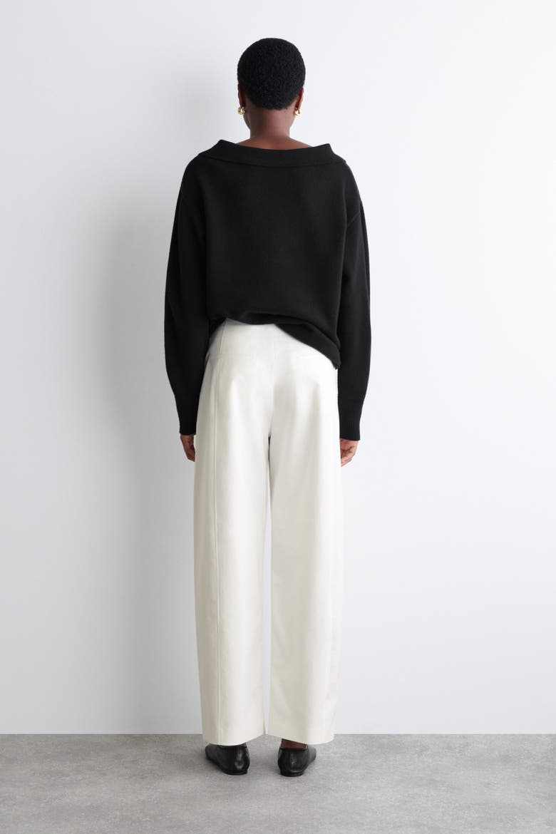 Pima Cotton Barrel-Leg Pants, Alternate, color, WHITE